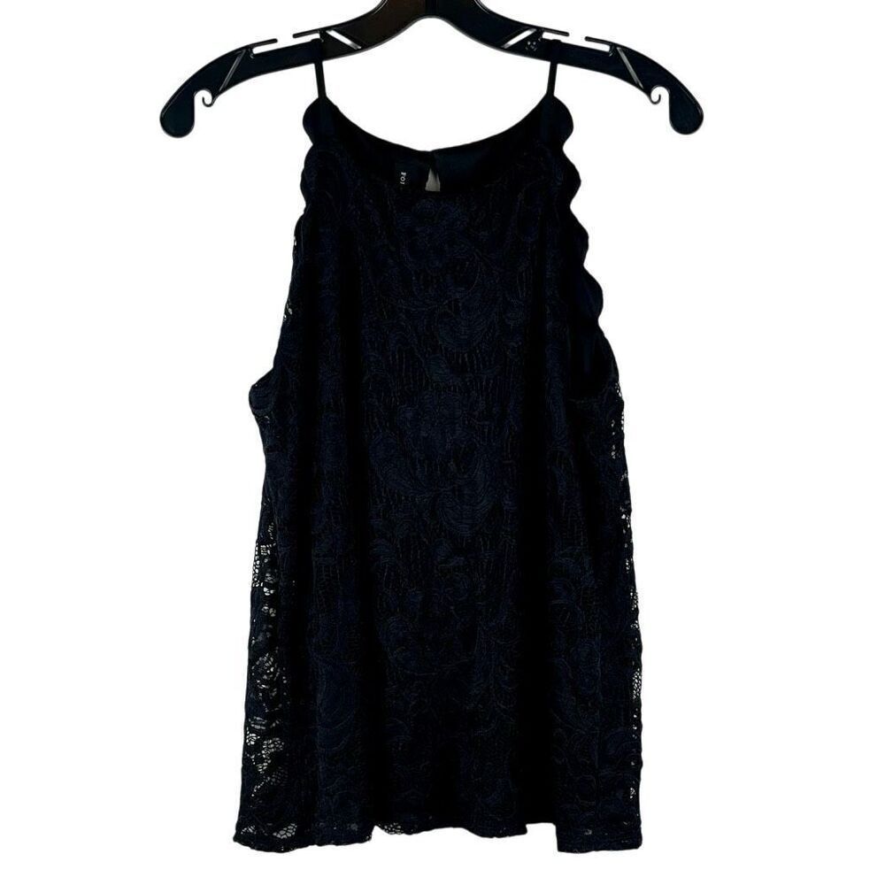 Fortune + Ivy Chita Lace Scalloped Sleeveless Blouse M